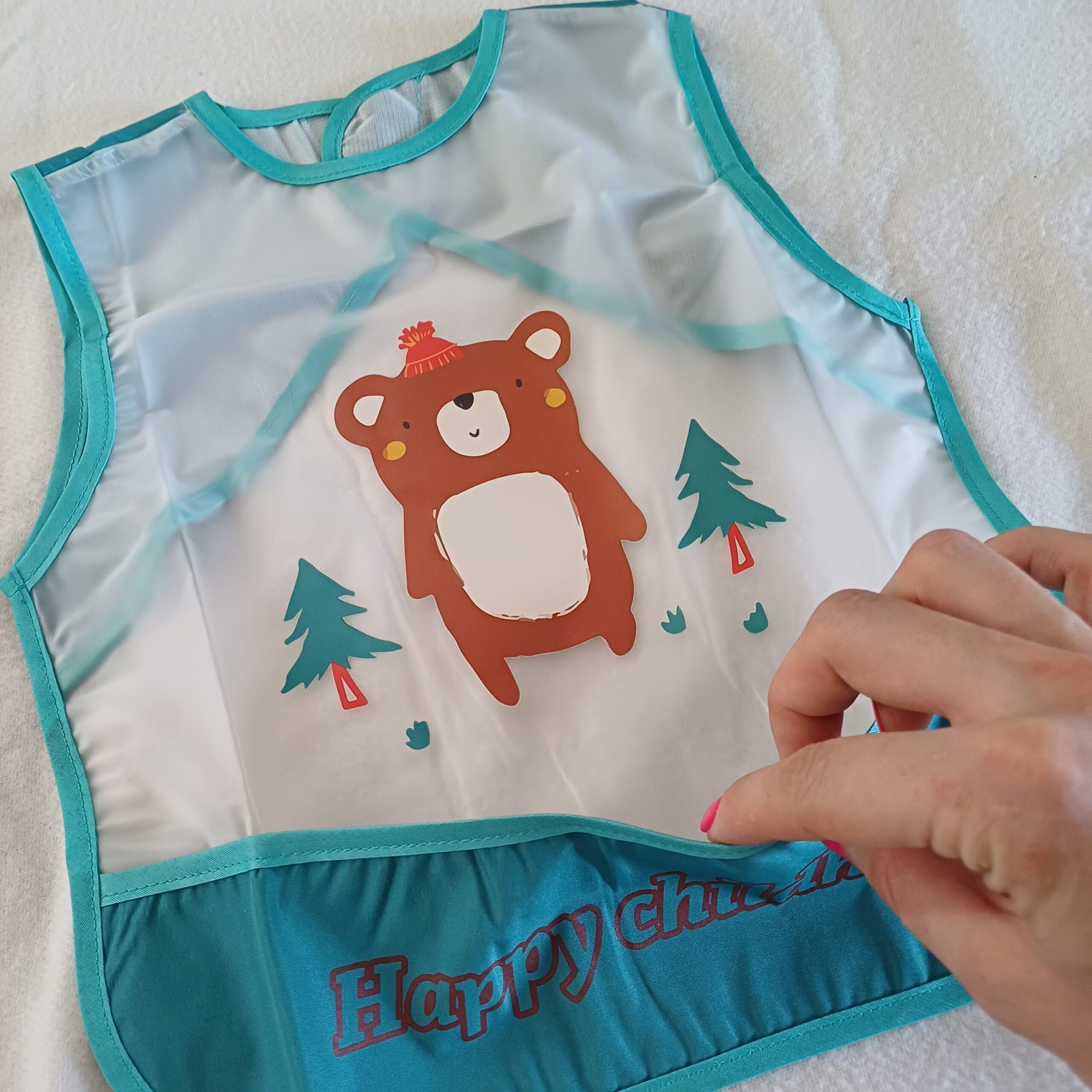 Bavoir bébé transparent Petit Ours – Image 2
