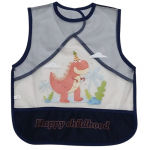 Bavoir transparent et imperméable 'Happy Childhood', protège les vêtements des tâches. Design joyeux avec un dinosaure. Facile à nettoyer. Belgique