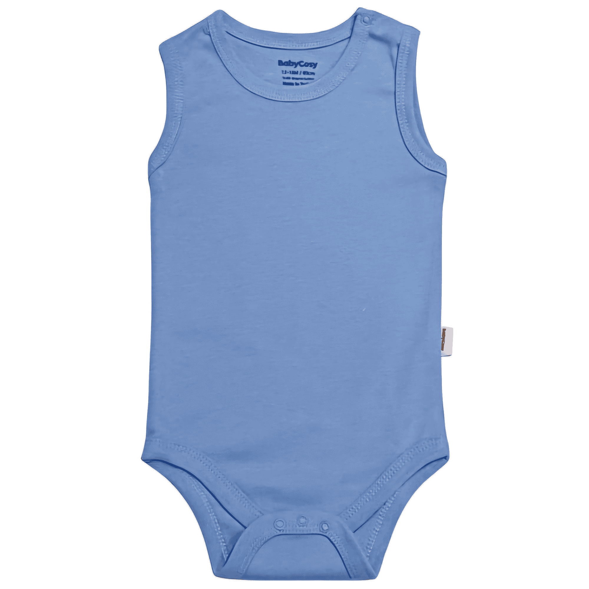 Body bébé en coton sans manches – Disponible en blanc et bleu