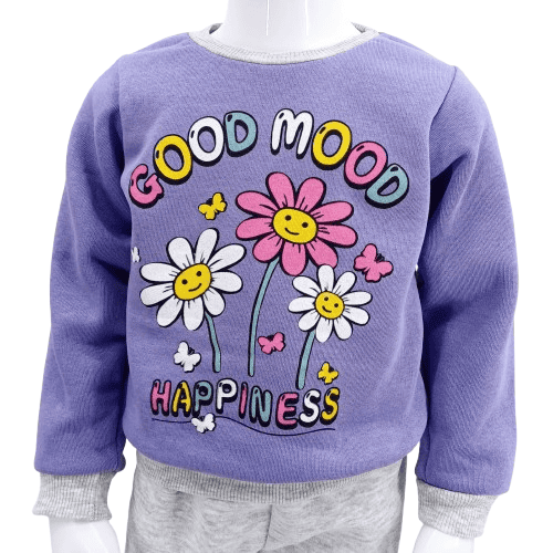 Ensemble hiver pour enfant "Good Mood" - Sweatshirt et pantalon (1,2,3,4 ans) – Image 3