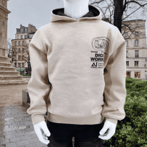 Sweat à capuche beige "Digital Works Inc." (1, 2, 3, 4 ans)