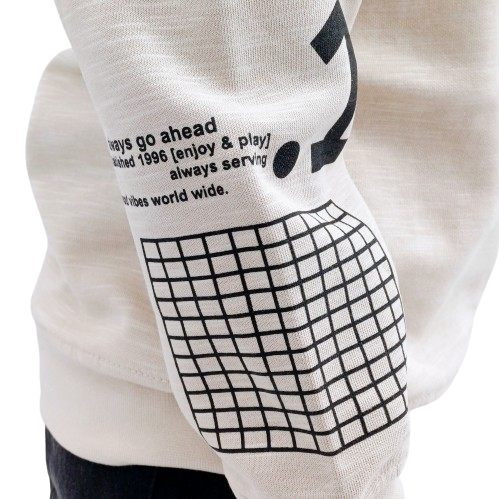 Sweat garçon moderne en coton et polyester avec imprimé 'Create Tomorrow'. Confortable et tendance, parfait pour les petits garçons de 1 à 4 ans. Commandez maintenant !