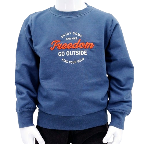 Sweat-shirt bleu pour garçons - "Freedom" (1,2,3,4 ans) – Image 2
