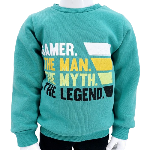 Ensemble hiver chaud et confortable pour garçons (5-8 ans). Sweat "Gamer Legend" et pantalon noir. Idéal pour un look stylé et pratique cet hiver !