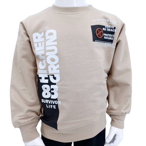 Découvrez notre pull pour garçon "Higher Ground 83", confortable et tendance, idéal pour les enfants de 1 à 4 ans. Tissu doux et ajustement parfait !