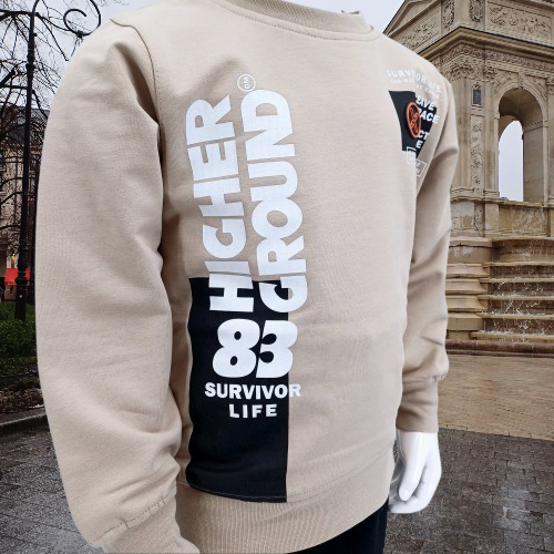 Découvrez notre pull pour garçon "Higher Ground 83", confortable et tendance, idéal pour les enfants de 1 à 4 ans. Tissu doux et ajustement parfait !