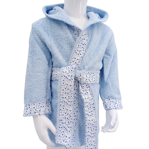 Peignoir en éponge pour enfants avec capuche, doux et absorbant. Disponible en tailles 1-5 ans. Confort optimal et style élégant pour les tout-petits. Commandez dès maintenant !
