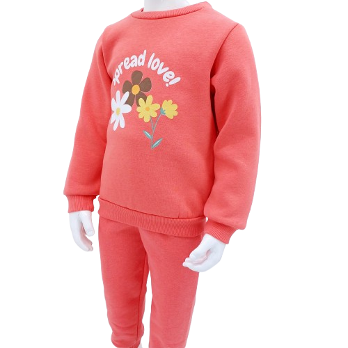 Ensemble sweat "Spread Love" et pantalon pour l'hiver – (5-8 ans) – Image 3