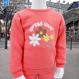 Ensemble sweat "Spread Love" et pantalon pour l'hiver – (5-8 ans)