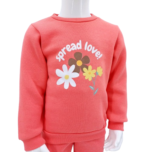 Ensemble sweat "Spread Love" et pantalon pour l'hiver – (5-8 ans) – Image 5