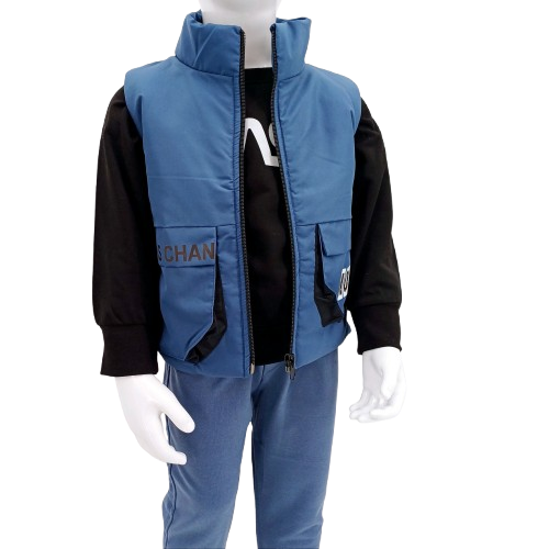 Découvrez cet ensemble tendance pour garçons avec gilet matelassé, sweat NASA et pantalon ajustable. Parfait pour un look moderne et confortable cet hiver !