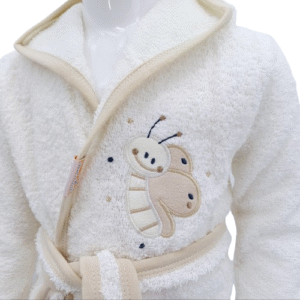 Peignoir bébé en coton 100% avec capuche et motif animal – Âge 0-1 an et 1-2 ans
