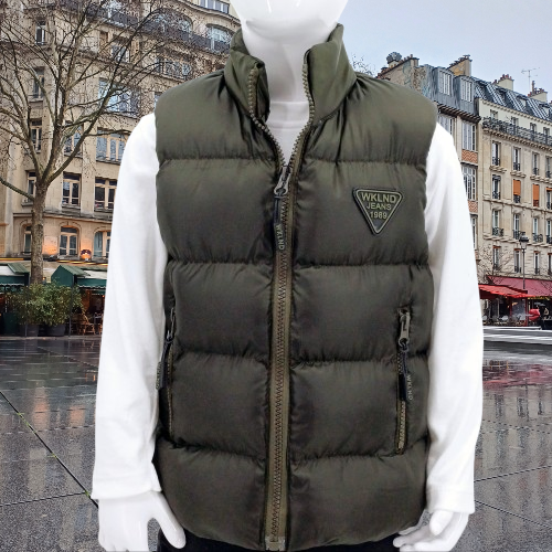 Gilet matelassé garçon - Couleur kaki foncé, automne