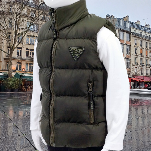 Gilet matelassé garçon - Couleur kaki foncé, automne