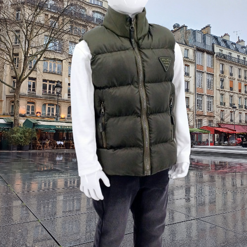 Gilet matelassé garçon - Couleur kaki foncé, automne