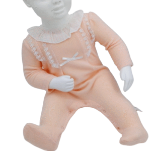 Grenouillère Bébé en Molleton Douillet - Col en Dentelle - Hiver (2,3,6 mois)