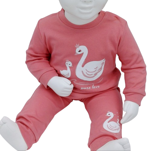 Pyjama Bébé - "Pure Love" Motif Cygnes (3-18 mois) – Image 2