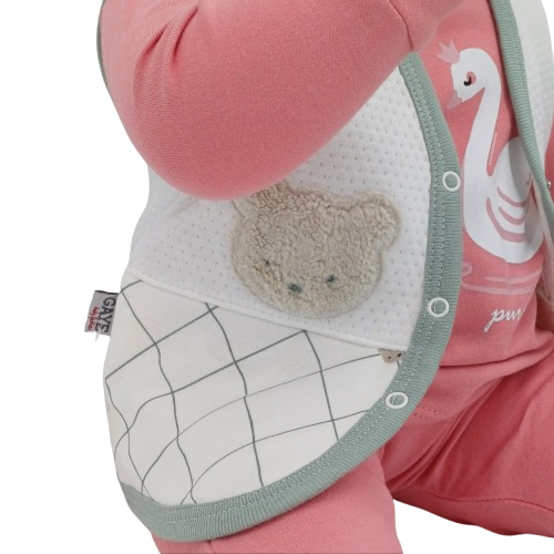 Gilet Bébé en Coton et Viscose - "Petit Ours" 0-1 mois, 1-3 mois, 3-6 mois, et 6-9 mois