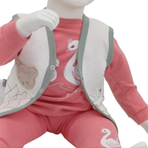 Gilet Bébé en Coton et Viscose - "Petit Ours" 0-1 mois, 1-3 mois, 3-6 mois, et 6-9 mois