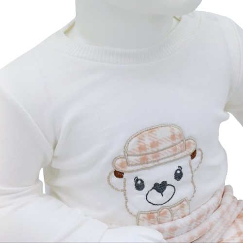 Ensemble Bébé à Carreaux avec Veste et Body (0-9mois) – Image 4