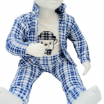 Ensemble bébé 100% coton, avec veste à carreaux et body imprimé ourson. Disponible en tailles 0-3 mois, 3-6 mois et 6-9 mois. Parfait pour le confort et le style des tout-petits.