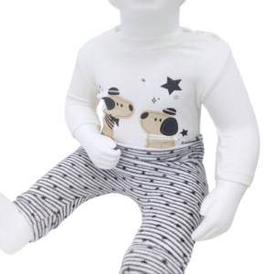 Ensemble de vêtements pour bébé en velours 100% coton, incluant veste, body et pantalon, disponible en tailles 0-9 mois. Parfait pour garder bébé confortable et stylé.