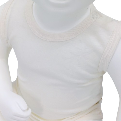 Body bébé en coton sans manches – Disponible en blanc et bleu