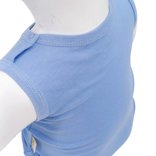 Body bébé en coton sans manches – Disponible en blanc et bleu