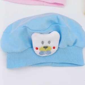 Bonnet bébé en coton avec motif ourson, 3-9 mois