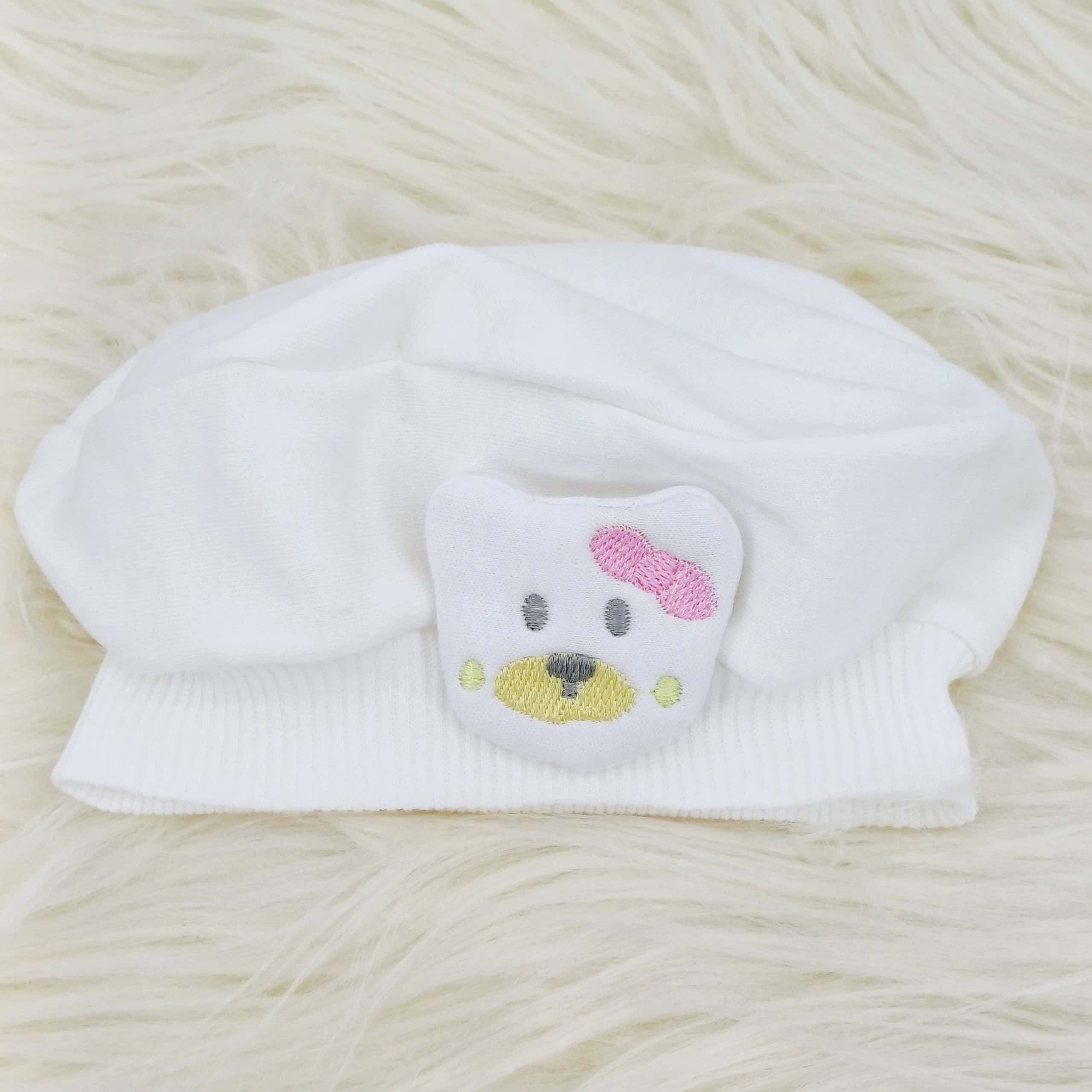 Bonnet pour bébé avec motif ourson, unisexe, jusqu'à 1 an