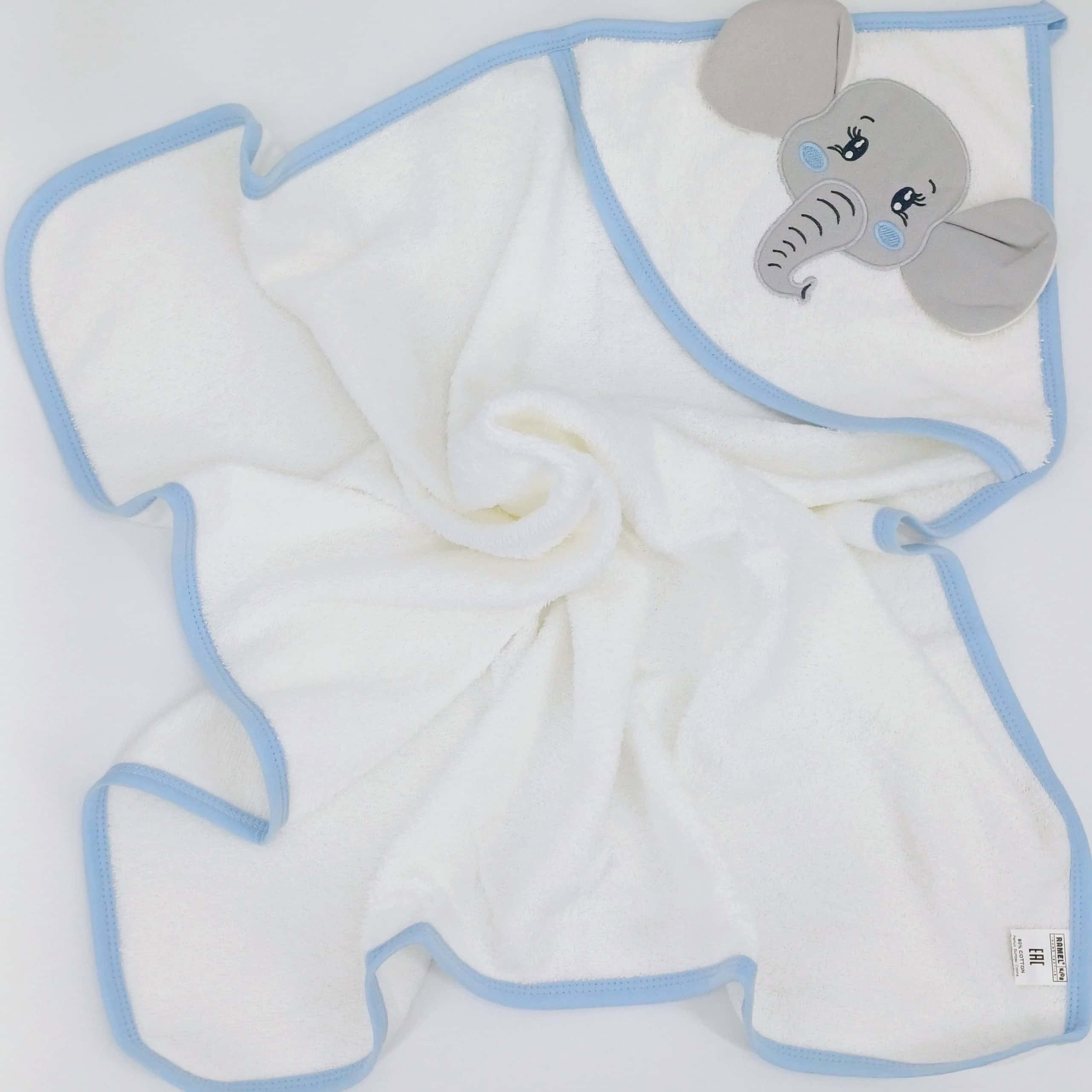 Cape de bain bébé éléphant - 80x90 cm