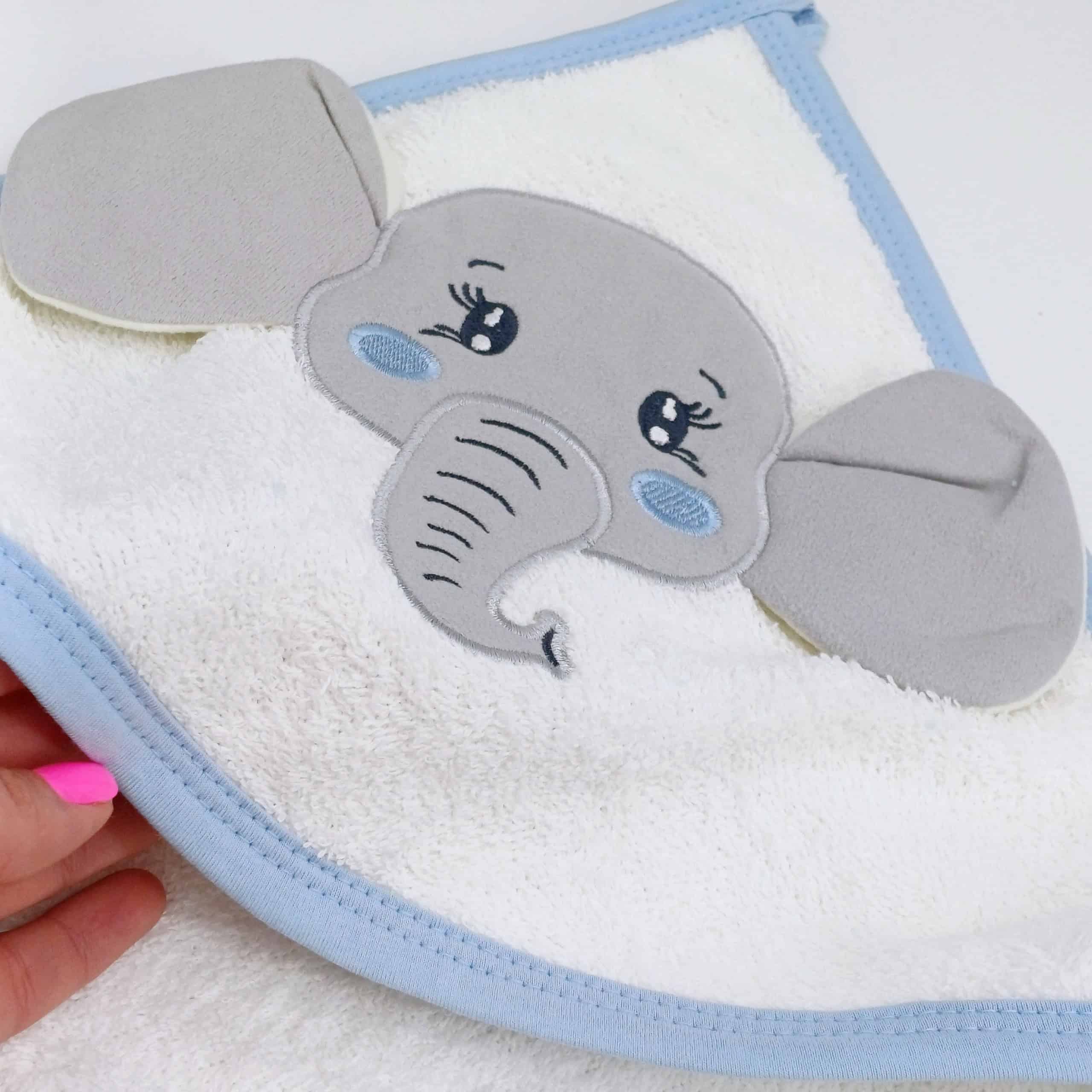 Cape de bain bébé éléphant - 80x90 cm