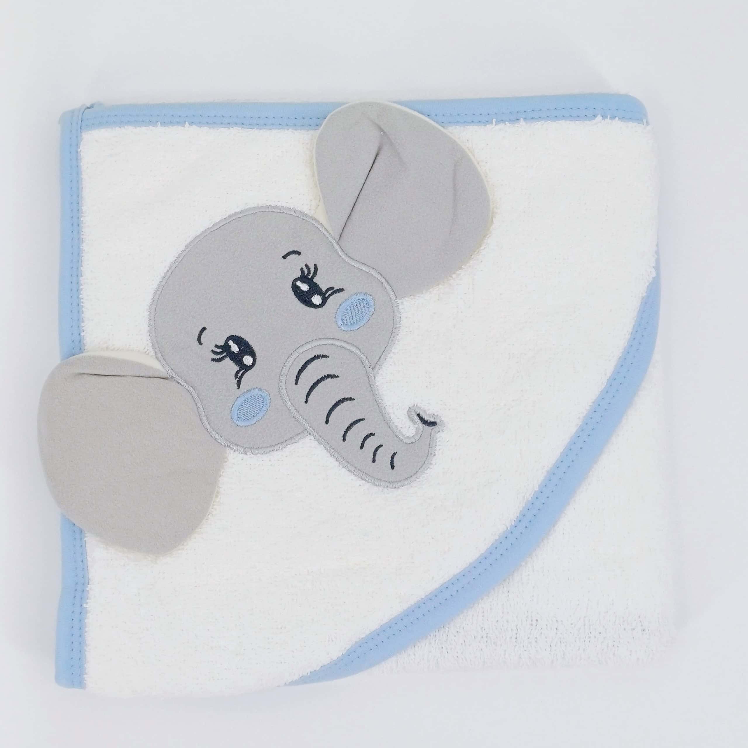 Cape de bain bébé éléphant - 80x90 cm