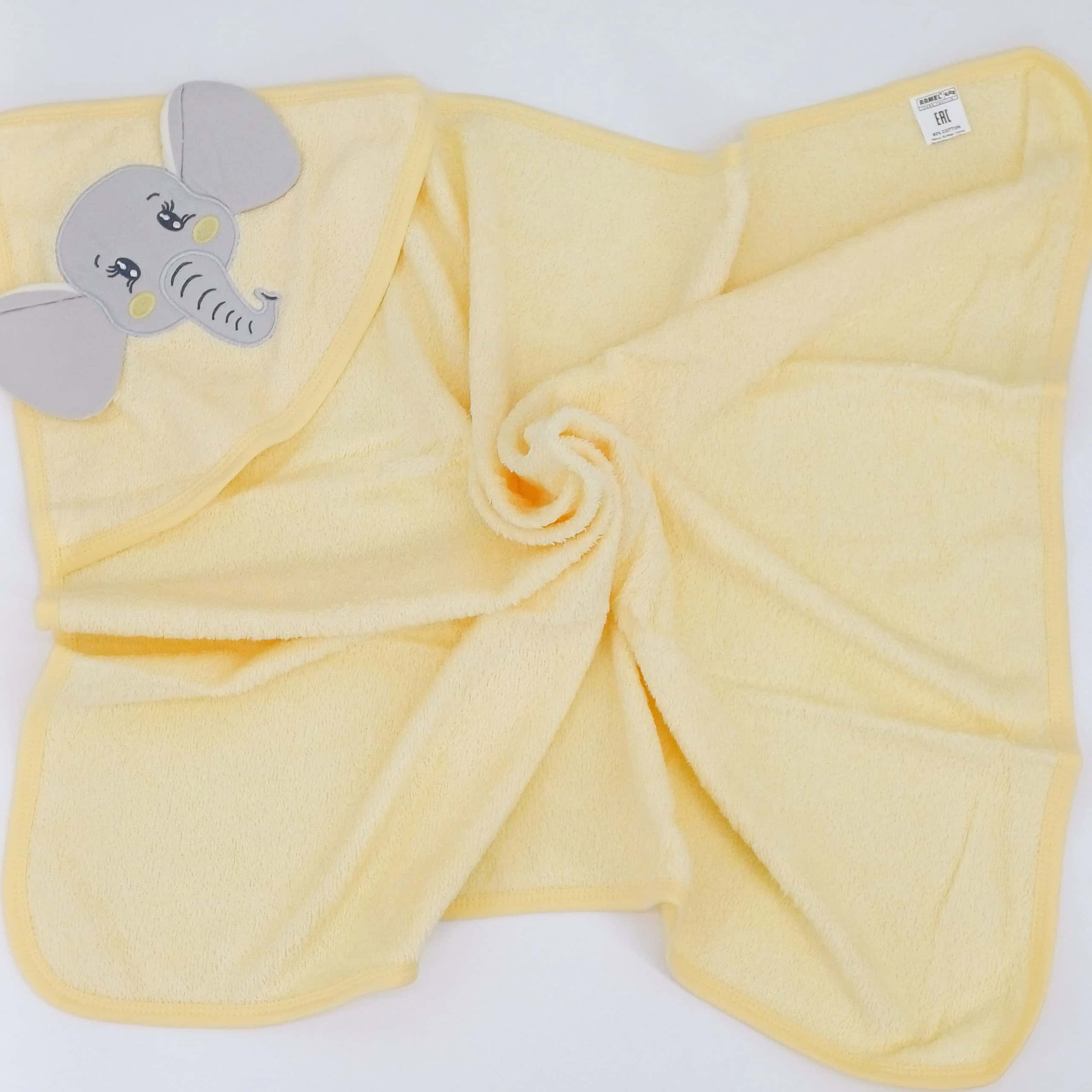 Cape de bain bébé éléphant - 80x90 cm