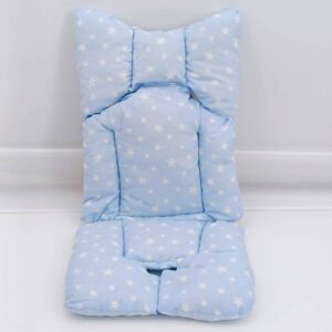 Coussin de confort pour poussette et siège auto avec motif étoiles, anti-transpiration et facile à installer, pour un trajet agréable et sécurisé pour bébé.