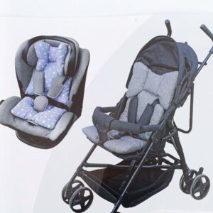 Coussin de confort pour poussette et siège auto avec motif étoiles, anti-transpiration et facile à installer, pour un trajet agréable et sécurisé pour bébé.