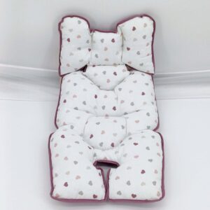 Coussin réducteur pour poussette et siège auto en coton 100%, conçu pour bébés de 6 mois à 1 an. Confortable, rembourré et facile à installer. Idéal pour les mamans en Belgique.