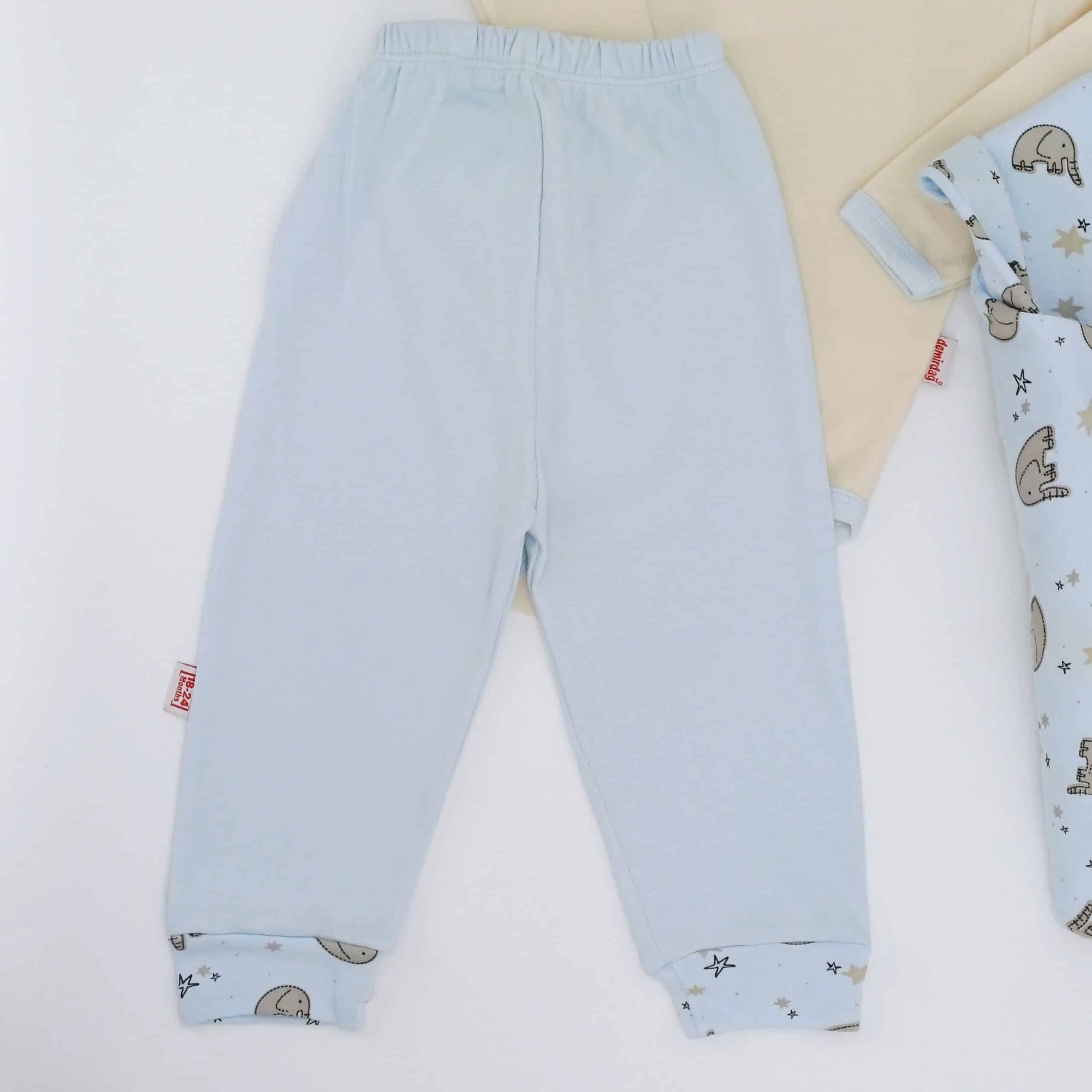 Découvrez l’ensemble bébé "Doux Rêves" en coton 100%, un ensemble 3 pièces doux et confortable pour votre petit garçon, idéal pour les saisons fraîches. Disponible en plusieurs tailles de 3 à 24 mois. Motifs animaux et étoiles adorables.