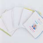 Ensemble de 10 lingettes en coton pour bébé, 22x22 cm, douces et pratiques pour le soin quotidien.