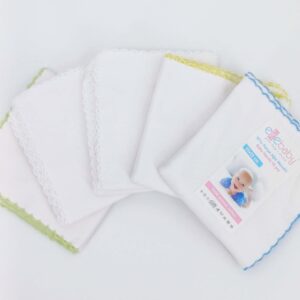 Ensemble de 10 lingettes en coton pour bébé, 22x22 cm, douces et pratiques pour le soin quotidien.