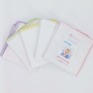 Ensemble de 10 lingettes en coton pour bébé, 22x22 cm, douces et pratiques pour le soin quotidien.