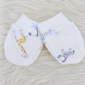 Lot de 2 paires de moufles anti-griffes pour bébé en coton