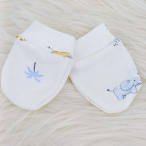 Lot de 2 paires de moufles anti-griffes pour bébé en coton