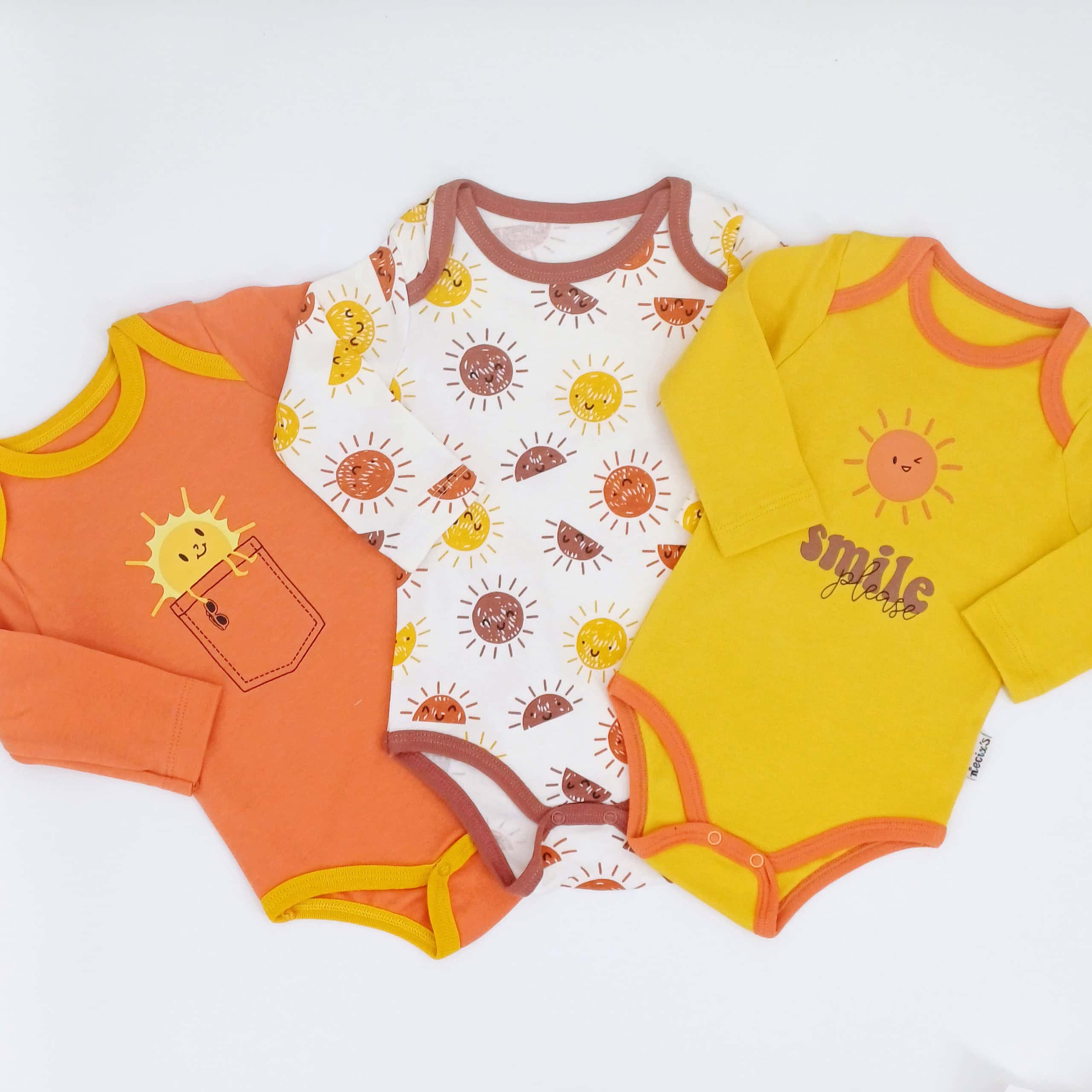 lot de 3 bodies à manches longues pour bébé