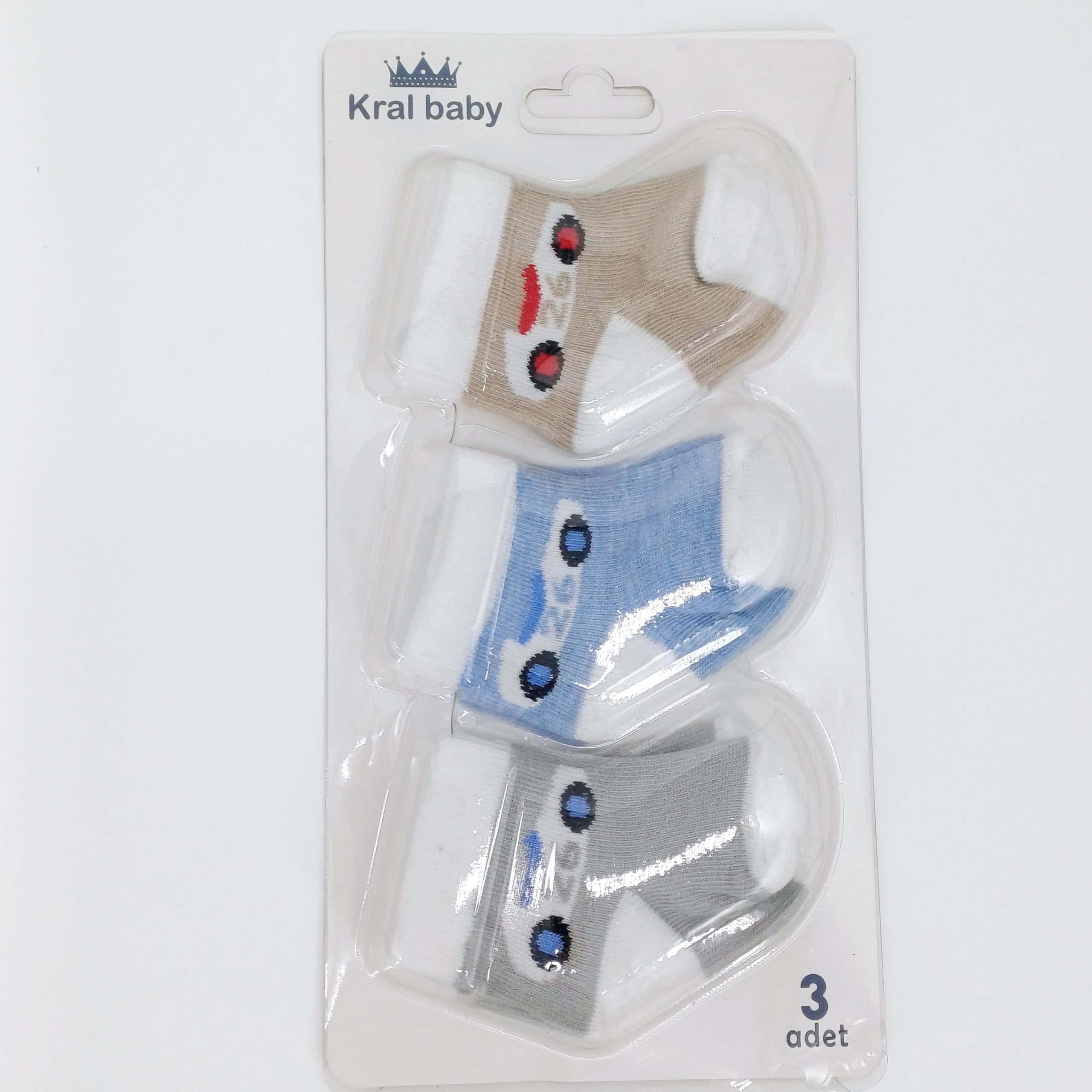 Lot de 3 paires de chaussettes pour nouveau-né - Motifs voitures