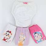 Lot de 3 culottes d’apprentissage (tailles 1, 2, 3) pour une transition facile des couches aux sous-vêtements. Fabriquées en coton 100 %, hypoallergéniques et anti-fuite. Idéal pour bébés de 6 à 24 mois !