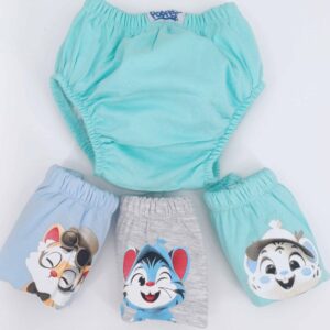 Lot de 3 culottes d’apprentissage (tailles 1, 2, 3) pour une transition facile des couches aux sous-vêtements. Fabriquées en coton 100 %, hypoallergéniques et anti-fuite. Idéal pour bébés de 6 à 24 mois !