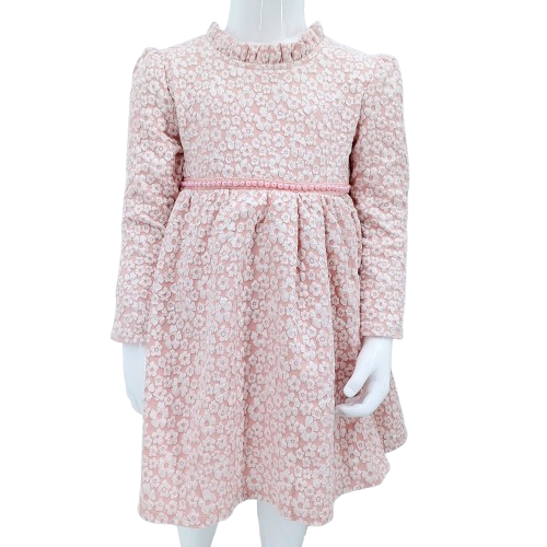 Robe élégante pour fille avec motifs floraux et nœud