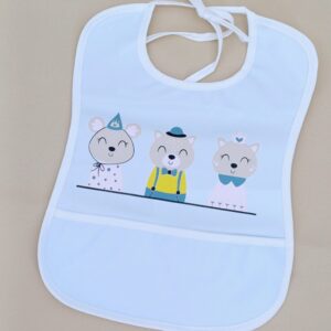 Bavoir imperméable pour bébé (6-12 mois) avec poche récupératrice