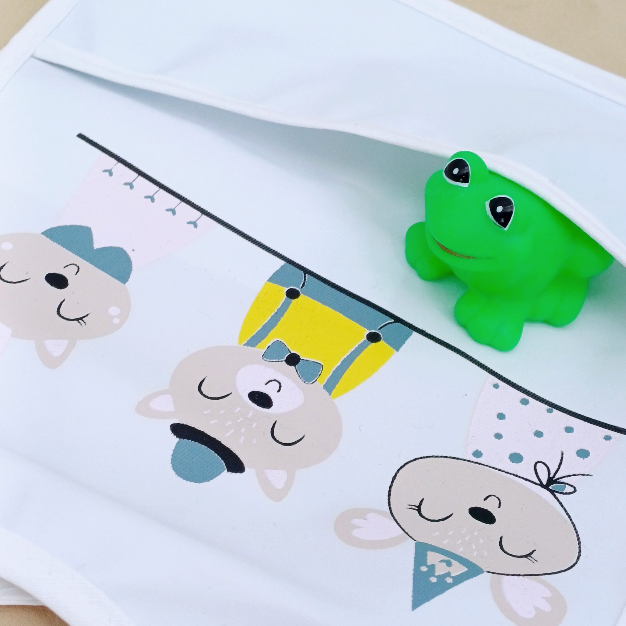 Bavoir imperméable pour bébé (6-12 mois) avec poche récupératrice